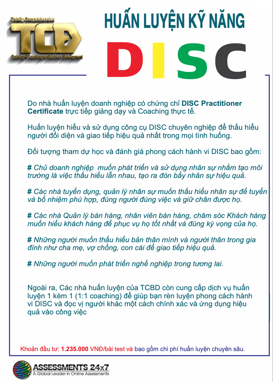 chi phí một bài test disc