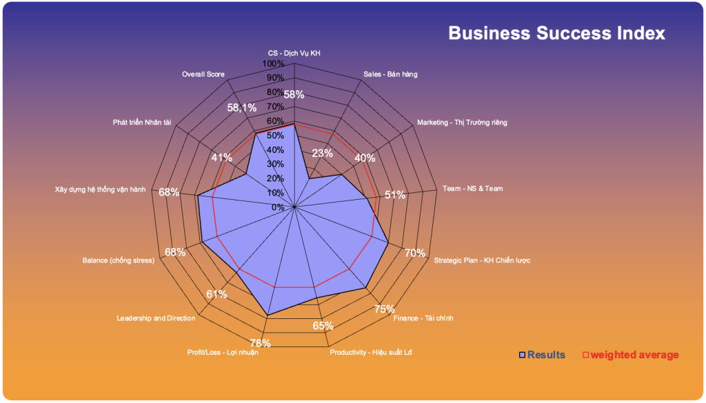 Kết quả đánh giá chiến lược công ty Radar